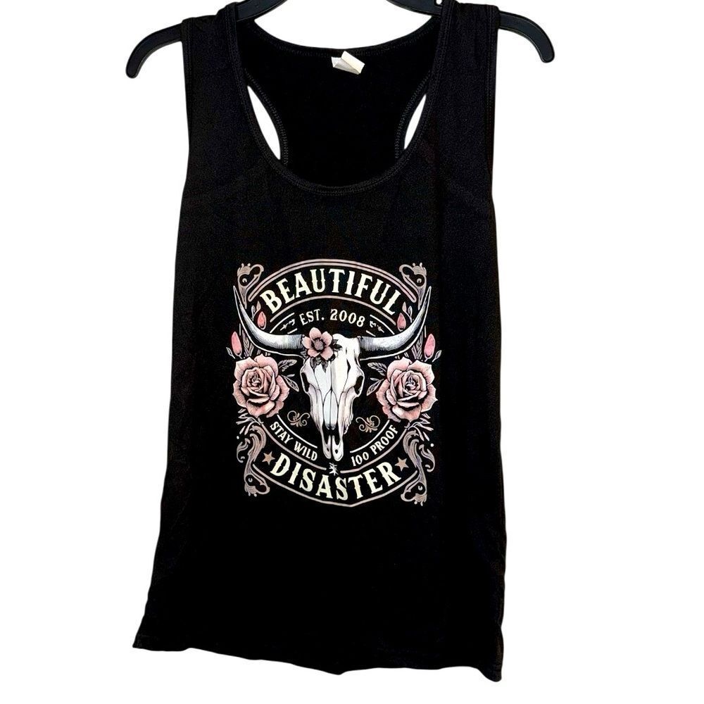 Western Rebel Southern Sass Beautiful Disaster Tank Stay Wild 100 Proof M